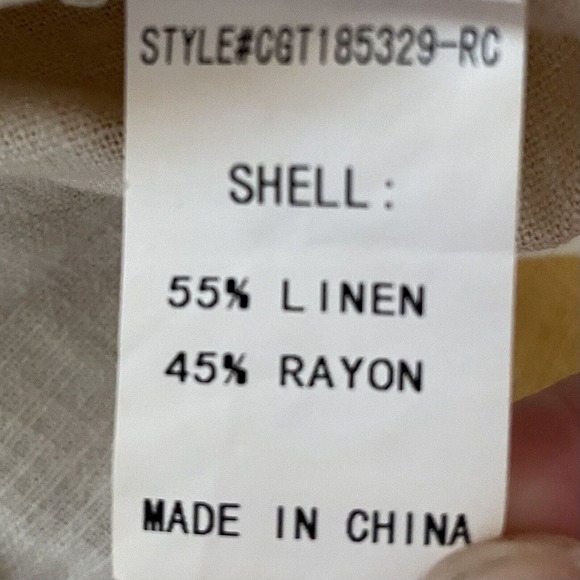 Code x Mode Nordstrom Blouse Top Size Small Linen Blend Lemon Print Shor… - Picture 7 of 7